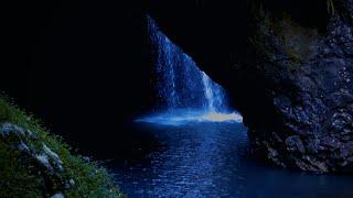 Waterfall Sounds in Cave to Sleep Immediately, Block Noise, Insomnia, Study, Relax. White Noise