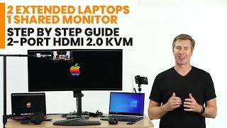 KVM Switch Setup – 2 Laptops to 1 Monitor – Mac & PC + Zoom – Easy Setup!