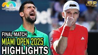 Novak Djokovic vs Jakub Mensik Final Miami 2025