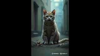 Weak cat turned into muscular cat #ai #cat