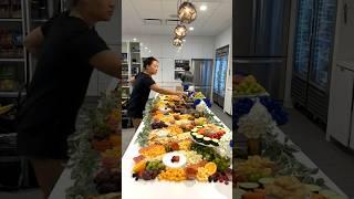 100 Person Grazing Table Setup (Timelapse) #charcuterie #grazing #corporateevents #happyhour #event