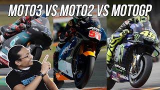 JENTERA MOTO3, MOTO2 DAN MOTOGP | APA BEZANYA?