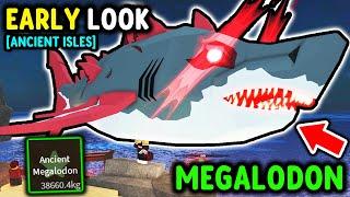 I CAUGHT MEGALODON SHARK EARLY in Ancient Isles Update in Roblox Fisch..