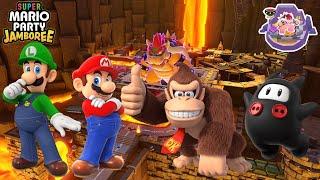 Super Mario Party Jamboree - Luigi vs Mario vs Donkey Kong vs Ninji - King Bowser's Keep