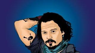 Vector Art Of Johnny Depp In Adobe Illustrator | Twin Tracers