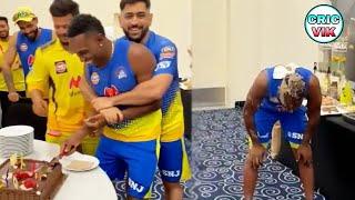 DJ Bravo Birthday Celebration in CSK Dressing Room | IPL 2021