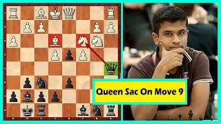 Queen Sacrifice On Move 9 Or The New "Game Of The Century"