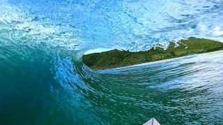 SURFING MINI A-FRAME TUBES UP THE COAST! (RAW POV)