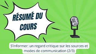 S'informer : un regard critique sur les sources et modes de communication (2/3) - HGGSP 1ère