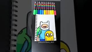 Drawing Adventure Time Characters with Posca Markers! Satisfying (#Shorts)