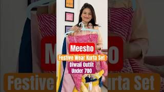 Meesho Festive Wear Kurta Set l Diwali Outfit Ideas #meesho #diwali #festivewear #viral #shorts