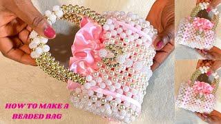 how to make a beaded bag/purse purse//bead bag tutorial /diy bead bag// bead bag making/bead clutch