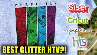 BEST GLITTER HEAT TRANSFER VINYL ?! CRICUT vs SISER vs MORE! + WASH TEST || Lucykiins