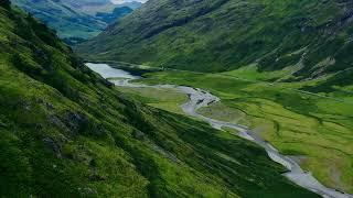 Aerial Drone Shot of Glen Coe's Loch Achtriochtan