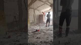 Демонтаж стены в один кирпич #демонтаж #ремонт #construction #бетонный #job #work