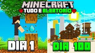 SOBREVIVI 100 DIAS onde TUDO É ALEATÓRIO no MINECRAFT HARDCORE - O FILME