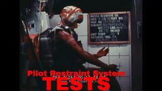 1973 AIRCRAFT EJECTION SEAT BALLISTIC POWERED RESTRAINT REEL TESTS    LABORATORY FOOTAGE 45264