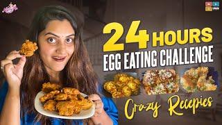 24 hours Egg Eating challenge || Eating challenge || Egg recepies|| Naveena vlogs ||Tamada Media