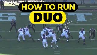 How To Run The Duo Concept | Key Techniques For Running The Duo Play In a Gap Scheme Offense