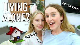 Teens Try Living Alone! - OVERNIGHT IN A TINY HOUSE!  * 3am, scared*