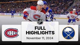 NHL Highlights | Canadiens vs. Sabres - November 11, 2024