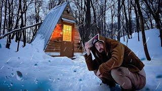 FREEZING RAIN AT THE CABIN! | Riding out the CRAZY Weather with my Dog!