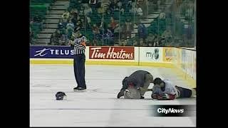 Alex Plante big hit #WHL 05-06