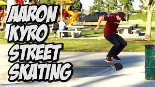 STREET SKATING WITH AARON KYRO !!!!