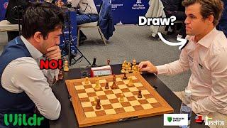 When you Refuse Magnus Carlsen's Draw Offer | Carlsen vs Vakhidov | World Blitz 2023 Round 2