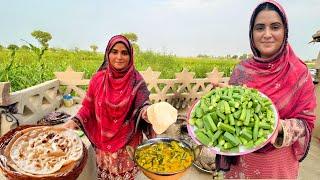 LADY FINGER FRY | Spicy Okra Recipe Cooking with Eggs | Village Style Okra Recipe | by kishwarvill