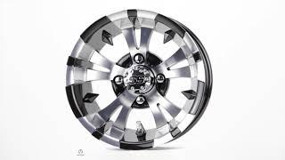 12" Vampire SS Machine Black Golf Cart Wheel by Golf Cart King