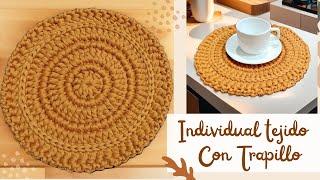 Teje este lindo individual para tu mesa! | Tutorial de Crochet y trapillo • fácil con sólo trapillo