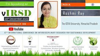 Roshmi Ray - vIRSD 2023 | Sustainable Development Goals