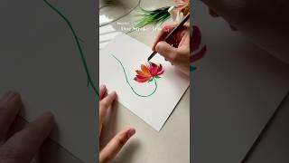 Master the Art of One Stroke Flowers | Step-by-Step painting#MagicFlower#OneStrokeArt #SatisfyingArt