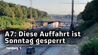 Erneute Sperrung auf der A7 - Auffahrt Bahrenfeld am Sonntag gesperrt