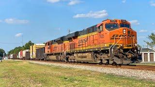 BNSF Power Leads CSX M401 Through Benson, NC