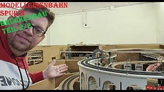 Modelleisenbahn Spur N Brückenbau LaserCut Rohbau ist eingebaut Viadukt Brücke MoBa DoKu Teil 93 4K