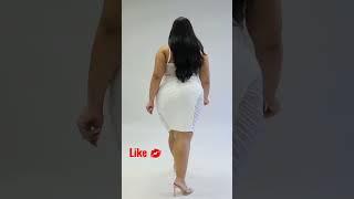 Glamorous  models lifestyle curvy woman in tempting dress style. plus size women beauty fashion.