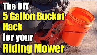 DIY 5-Gallon Bucket Bracket Mount Hack for Your Zero Turn Garden Tractor & Riding Lawn Mower 