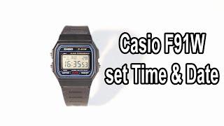 Casio F91W - Set Time and Date