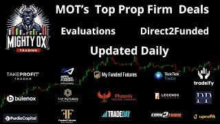 MightyOx's Picks for the top 10 Current #futures #propfirm Discounts. 01/08/2024