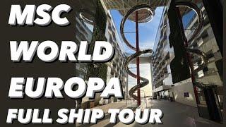 MSC World Europa FULL SHIP TOUR  2024 UGLY? or STUNNING?