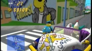 Let's Play The Simpsons Road Rage (Xbox) Part 1 - New Year's Krusty/Evergreen Terrace