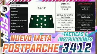  NUEVO META TACTICAS 3412 TRAS EL PARCHE FC 24 | MEJORES TACTICAS E INSTRUCCIONES 3412 POSTPARCHE