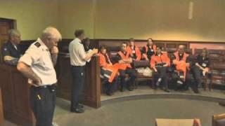 Civil Defence Volunteer briefing during Fleadh Cheoil na hÉireann.