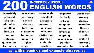 Learn 200 INCREDIBLY USEFUL English Vocabulary Words, Meanings + Phrases | Improve English Fluency