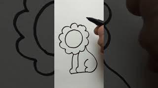 Easy lion drawing with me|| art#shorts#MaShuartandcraft