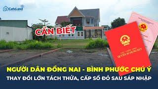 Từ 1/7 ĐỒNG NAI VÀ BÌNH PHƯỚC có thay đổi lớn TÁCH THỬA, CẤP SỔ ĐỎ, người dân cần chú ý | CafeLand