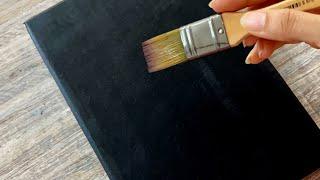 A beautiful sunset on black canvas | Acrylic painting techniques for beginners