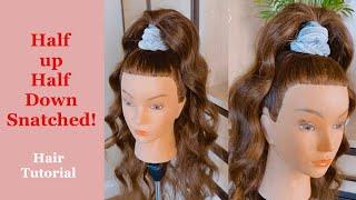 Half up snatched tutorial - how to hair tutorial half up half down